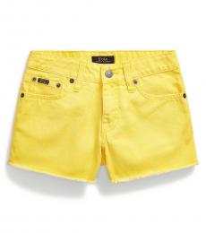 Ralph Lauren Girls Bevy Wash Lemon Rind Denim Shorts