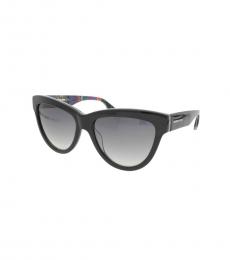 McQ Alexander McQueen Black-Grey Oversized Sunglasses