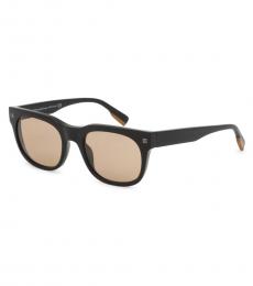 Ermenegildo Zegna Brown Square Full Rim Sunglasses