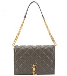 Saint Laurent Grey Becky Medium Shoulder Bag