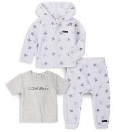 Calvin Klein 3 Piece Cardigan/T-Shirt/Pants Set (Baby Girls)