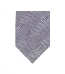 Grey Tonal Plaid Slim Tie