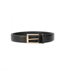 Dolce & Gabbana Black Gold Shiny Buckle Belt