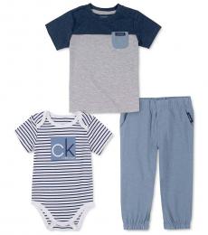 Calvin Klein 3 Piece T-Shirt/Bodysuit/Pants Set (Baby Boys)