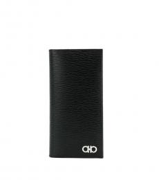 Salvatore Ferragamo Black Silver Logo Gancio Wallet