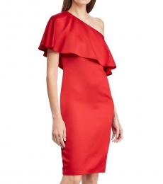 Ralph Lauren Red  One Shoulder Dress