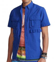 Royal Blue Classic-Fit Short Sleeve Utility Shirt