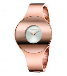 Calvin Klein Rose Gold Seamless Silver Dial Watch