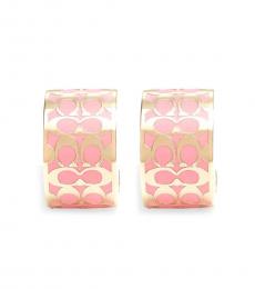 Coach Pink Gold Signature Earrings