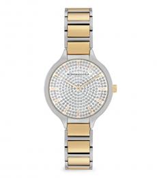 BCBGMaxazria Golden Crystal Dial Watch