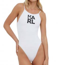 Karl Lagerfeld White One-Piece Swimsuit