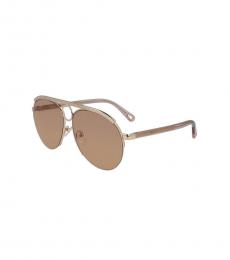 Chloe Rose Gold Classic Aviator Sunglasses