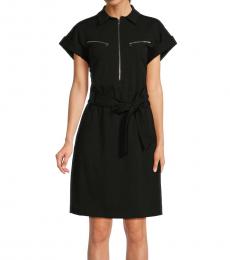 DKNY Black Mini A Line Shirt Dress
