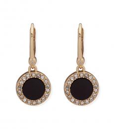 DKNY Golden Black Crystal Drop Earrings