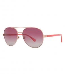 Kate Spade Rose Gold Gradient Pilot Sunglasses