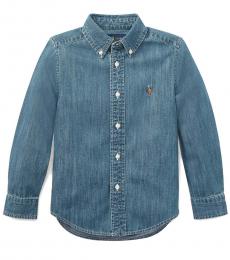 Ralph Lauren Little Boys Dark Blue Denim Shirt