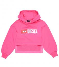 Diesel Little Girls Pink Asymmetric SDINIEA Hoodie