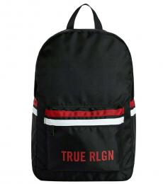 True Religion Black Logo Large Backpack