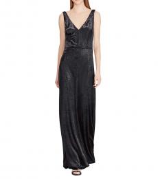 Ralph Lauren Black Metallic Velvet Dress