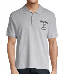 Moschino Grey Regular-Fit Logo Polo