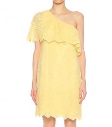 Ralph Lauren Island Yellow Lace One Shoulder Dress