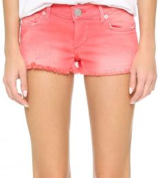 True Religion Shocking Pink Overdyed Cutoff Shorts