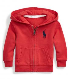 Ralph Lauren Baby Boys Red Big Pony Hoodie