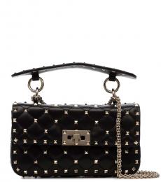 Valentino Garavani Black Rockstud Spike Small Shoulder Bag
