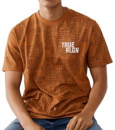 True Religion Brown Allover Print T-Shirt