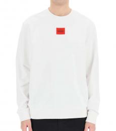 Hugo Boss White Logo Crewneck Sweatshirt