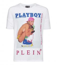 Philipp Plein White Crystal Skategirl T-Shirt