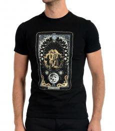 Roberto Cavalli Black Graphic Print T-Shirt