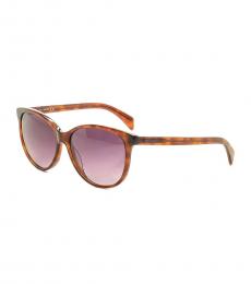 Just Cavalli Brown Havana Round Sunglasses