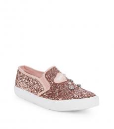 Juicy Couture Rose Gold Embellished Glitter Loafers