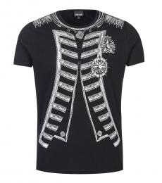 Just Cavalli Black Graphic Print T-Shirt
