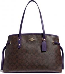 Coach Brown/Dark Purple Drawstring Large Tote