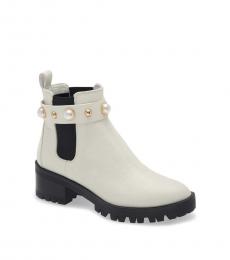 Karl Lagerfeld White Pola Imitation Pearl Boots