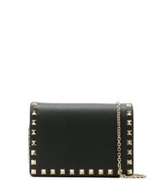 Valentino Garavani Black Rockstud Flap Small Crossbody