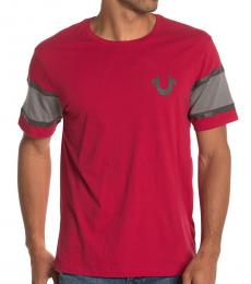 Red Contrast Paneled T-Shirt