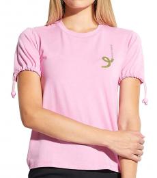 Emporio Armani Pink Waistband Sleeve Top