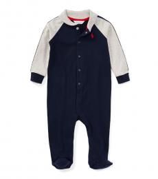 Ralph Lauren Baby Boys Navy Jersey Coverall