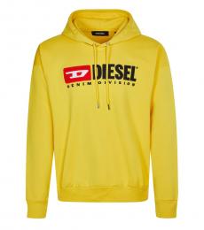 Diesel Yellow Front Logo Hoodie