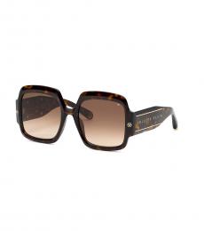 Philipp Plein Brown Havana Square Sunglasses