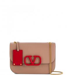 Valentino Garavani Light Pink V Lock Small Shoulder Bag
