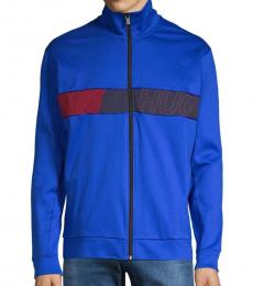 Hugo Boss Blue Logo Cotton-Blend Track Jacket