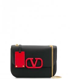 Valentino Garavani Black V Lock Small Shoulder Bag