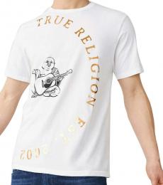 White Buddha Print T-Shirt