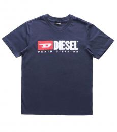 Diesel Girls Blue Crewneck TJUSTDIVISION T-Shirt