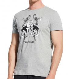 Roberto Cavalli Light Grey Logo T-Shirt