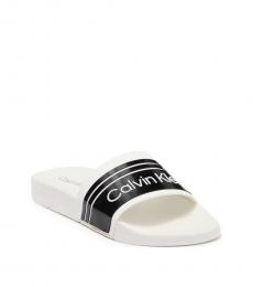 Calvin Klein White Black Cmarnies Slides